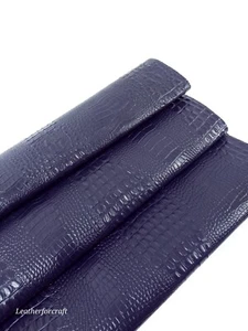 Maritim blau Kroko Alligatorleder geprägte Textur erstaunliches Relief OZ 2018 v2 - Bild 1 von 3