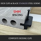 Composite Decking T Clips Fixing 5mm & Timber Black Painted Screw Multi Pack