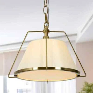 Uolfin Modern Copper Gold Pendant Light, 1-Light Brass Bowl Island Pendant Light - Picture 1 of 7
