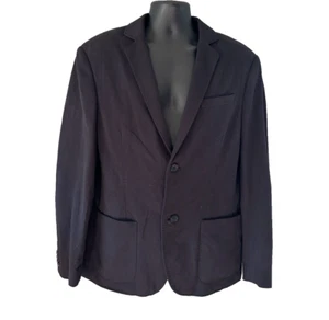 Elie Tahari Navy Blue Cotton Blend Sports Coat Blazer Jacket Size 46R Pockets - Picture 1 of 15