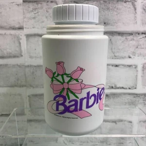 Vintage 1990 Mattel Barbie Lunchbox Thermos White Pink - Picture 1 of 4