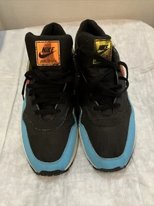 Nike Air Max1 Jelly Swoosh Sneakers Black Laser Fishing Blue(C12450-001 Men’s 12 - Picture 1 of 8