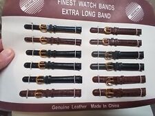 Lot of 12 Genuine Leather Finest Extra Long Bands Brown, Black Texture - Women