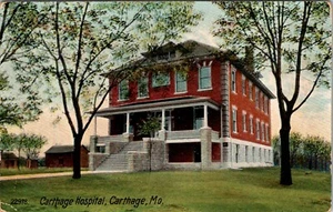 CARTHAGE MISSOURI HOSPITAL OLD POSTCARD VIEW - Picture 1 of 2
