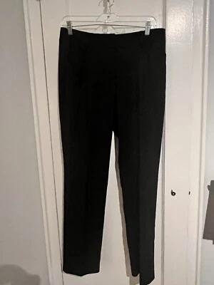 Calça Ann Taylor Curvy Fit preta perna reta micro xadrez Ofc tamanho 6 nova com etiquetas - Imagem 1 de 4