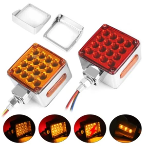 2PC LED Pedestal Fender Light Turn Signal Double Face Truck Trailer Side Marker - Picture 1 of 9