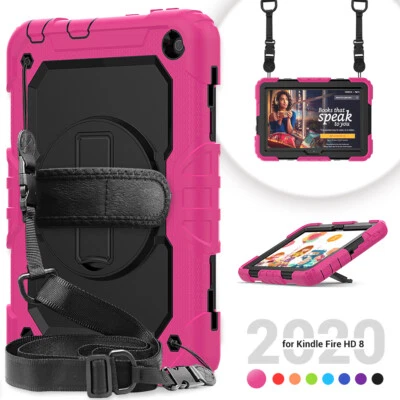 For Amazon Kindle Fire HD 8 /8 Plus 10th 2020 Tablet Heavy Duty Stand Strap Case - Image 1 of 4