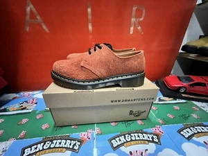 Doc Dr Martens Duchess Corduroy 1461 Oxford Orange Rust Shoes Mens Size 7 LA 004 - Picture 1 of 18
