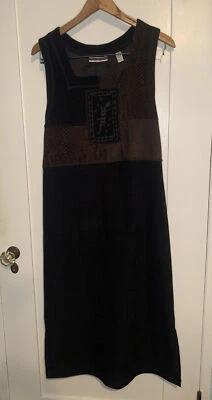 Amanda Smith Petite Dress Size PL Black Brown Lizard Logo Short Sleeveless - Image 1 of 4