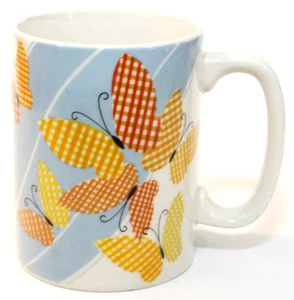 Otagiri Schmetterlinge Becher Japan Retro Gingham Mid Century Keramik 8 Unzen Vintage - Bild 1 von 5