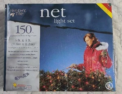 Vintage Holiday Time Net Light Set For Over Christmas Tree  Indoor Outdoor NEW 6 - Image 1 of 4