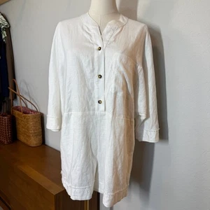 Women's Show Me Your Mumu Cream Linen Blend Romper Size XS NEW - Picture 1 of 7