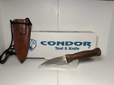 Нож с фиксированным лезвием Condor Bushscot с ореховой деревянной ручкой и кожаными ножнами - Изображение 1 из 4