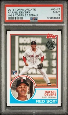 2018 Topps Update Series - 1983 Topps Design Rafael Devers #83-47 (RC) PSA 9 - Image 1 of 3