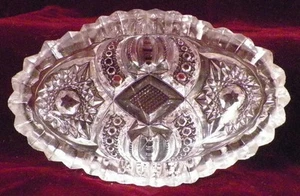 Kenneth Venetian Open Salt Cellar Dip EAPG Krys-Tol Ohio Flint Glass Antique #51 - Picture 1 of 5