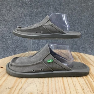 Sanuk Shoes Mens 12 Gray You Got My Back II Surfer Mules Canvas Casual Logo - Picture 1 of 18