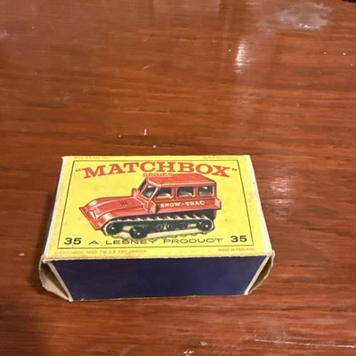 Caja de fósforos vintage Lesney #35 Snow Trac con caja original Foto 1 de 3