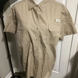 Magellan Outdoors Fish Gear Herren ButtonDown s/s Angelhemd Large beige belüftet - Bild 1 von 1