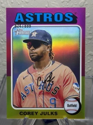 2024 Heritage High Number COREY JULKS #/699 Chrome Refractor #47 Astros - Image 1 of 2