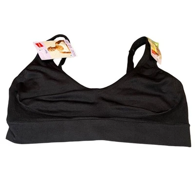 Sujetador Hanes Comfort Flex para mujer grande negro sin aros sin costuras cómodo absorbente nuevo Foto 1 de 4