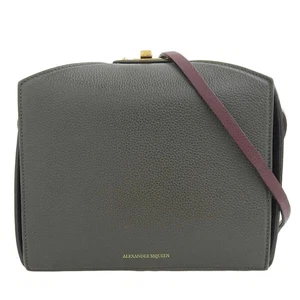 Alexander McQueen The Legend Box Leder Schultertasche Umhängetasche Grau × Bordeaux - Bild 1 von 12