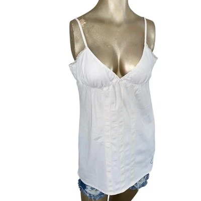 Roxy Size Small Babydoll Strappy Lace Top Y2K Surf Skater Beach Cami - Image 1 of 4