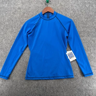 Camisa de sol J Crew para mujer M azul protector contra erupciones natación UPF 50 NUEVA Foto 1 de 4