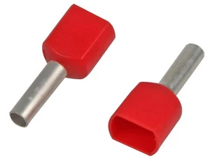 PRO POWER Terminal de Doble Ferrule Rojo 1.00mm - Pack de 100 - Imagen 1 de 1