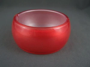 Coral Orange plastic hinged bangle cuff 1 3/8" 3.5cm wide bracelet 2.5" diameter - Picture 1 of 4