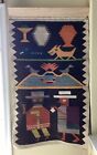 VTG South American Folk Hand Woven Wall Hanging Art Textile 45"x27"