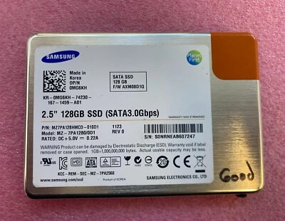 SAMSUNG 128GB SSD (SATA3.0Gbps) MZ-7PA1280/0D1 2.5'' Solid State Drive - Image 1 of 2