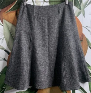 Falda corta Sundance para mujer talla 4 marrón mezcla de lana espiga línea A - Imagen 1 de 5