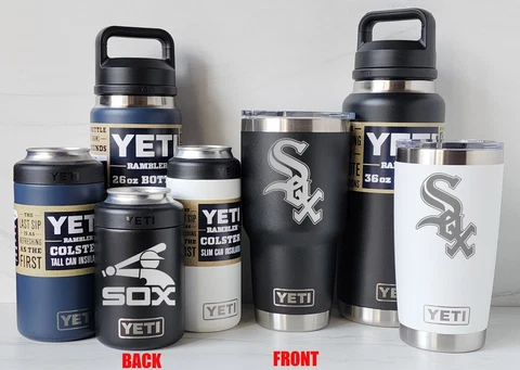 CHICAGO WHITE SOX YETI Laser Engraved Tumblers, Can Colsters, and Bottles Cover
