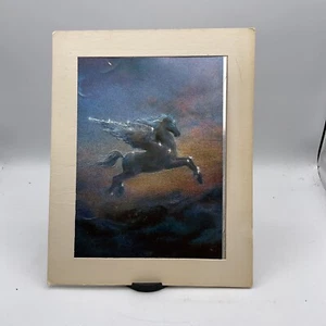 Vintage DUFEX English Print pegasus 1980s Foil Print - Picture 1 of 2
