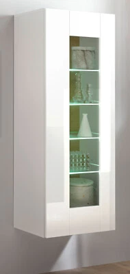 Vitrine Vitrinenschrank weiß Hochglanz Hängeschrank + Standschrank Möbel Savanna - Bild 1 von 4