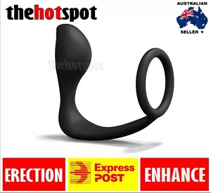 Cock Ring Butt Plug Erection Enhance Penis Prostate Massager Anal Sex Toy FAST - Picture 1 of 12