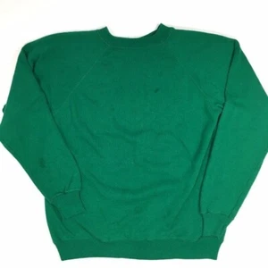 Vtg 80's Hanes Sport Men's Green RAGLAN 50/50 Sweatshirt Chore Work Winter Shirt - Picture 1 of 6