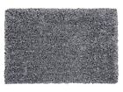 Eleganter schwarz-weier Teppich aus Polyester Hochflor 140 x 200 cm Cide
