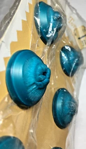 Vintage Fashion-Tone Buttons on Card 15/16" unique funky teal blue turquoise - Picture 1 of 8