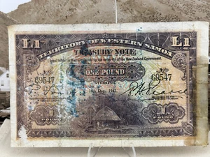 1942 Territory of Western Samoa Treasury Note Banknote Currency P# 8 SP1022 - Picture 1 of 2