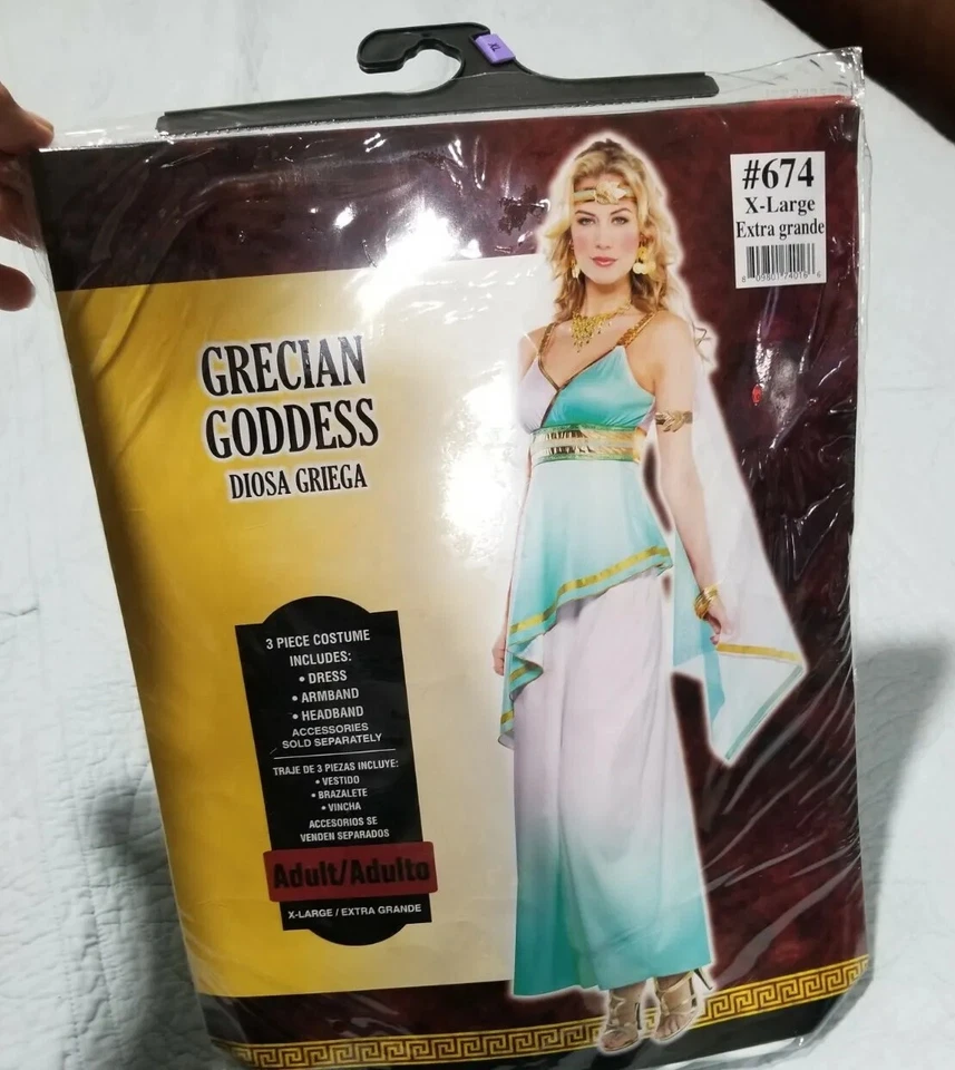 Greek Grecian Goddess Adult Halloween Costume Women Size Large