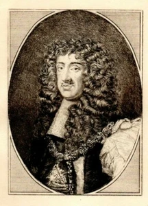Antique Art print Portrait Charles II Original Etching by Ben Damman fashion - Bild 1 von 2