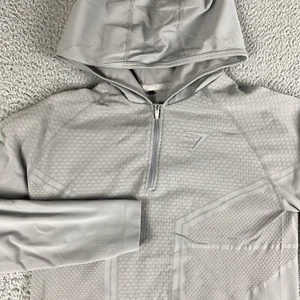 Gymshark Onyx V3 Imperial Quarter Zip Hoodie Mens Medium Gray David Laid RARE - Picture 1 of 7