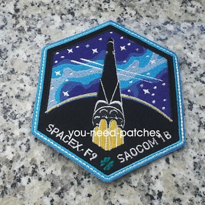 Space Falcon 9 SAOCOM 1B Space Mission Logo Patch Launch Satellite sew on - Picture 1 of 1