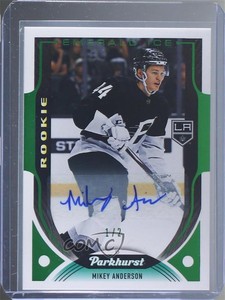 2020 Parkhurst Rookies Emerald Ice Achievement /2 Mikey Anderson Rookie Auto RC