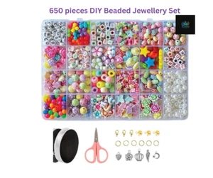 Bracelet Making Kit for Kids-650PCS Beads DIY Craft Set Jewellery Gift for Girls - Picture 1 of 5