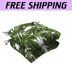 Durable U-Shaped Seat Cushions for Indoor & Outdoor - 2 Pack, Palm Green Design - Picture 1 of 10