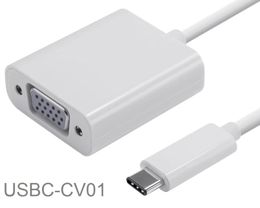 4-inch USB-3.1 Type-C Male to HD15 VGA Female Video Adapter Pigtail, USBC-CV01 - Image 1 of 1