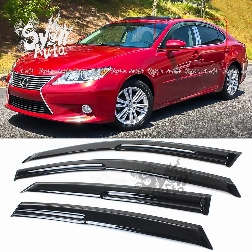 FOR 2013-2018 LEXUS ES350 ES300h JDM 3D WAVY MUGEN STYLE WINDOW VISOR RAIN GUARD - Image 1 of 4