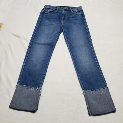 Pantalones de mezclilla negros Orchid LA Hailee talla 26 para mujer azules con puños recortados al tobillo ajustados  Foto 1 de 4